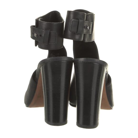 Vince Cutout Leather Heeled Sandal - 38 - Black - Picture 4 of 5